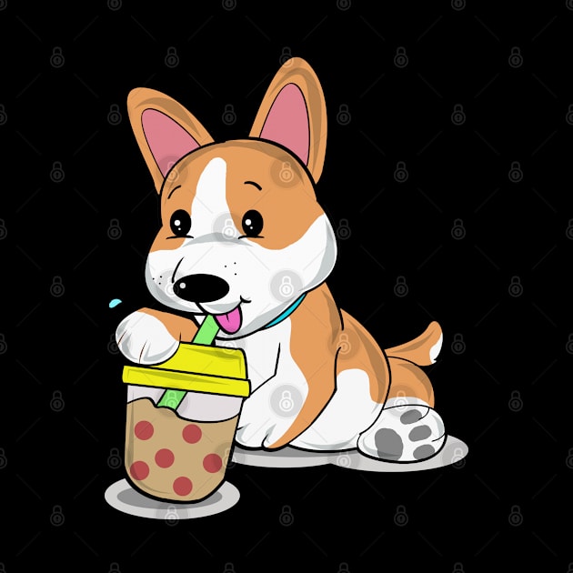 Kawaii Corgi Dog Boba Tea Lover by TheBeardComic