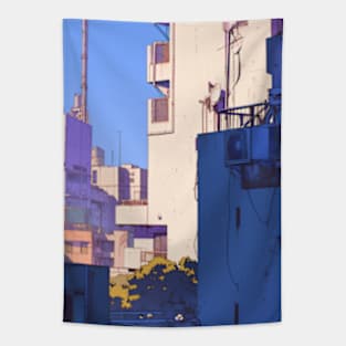 Retro Anime Scenery Tapestry