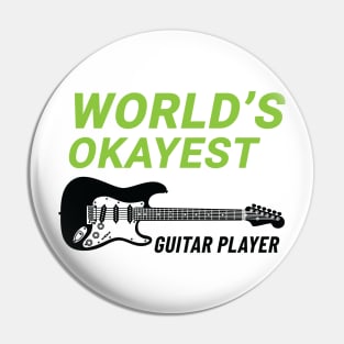 World's Okayest Guitar Player S-Style Electric Guitar Light Theme Pin