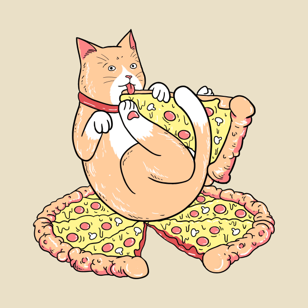 Pizza And Chill Cat by LittleBunnySunshine