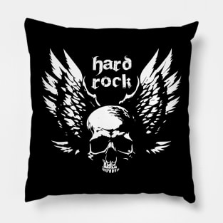 hardrock skull with wings Pillow