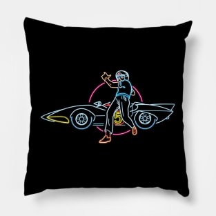 Speed racer neon style Pillow