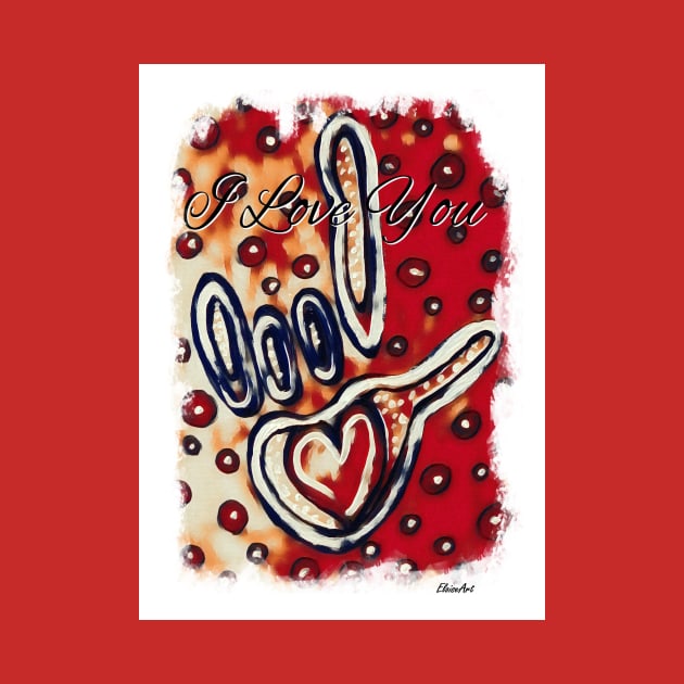 ASL I Love You Contemporary Design by EloiseART