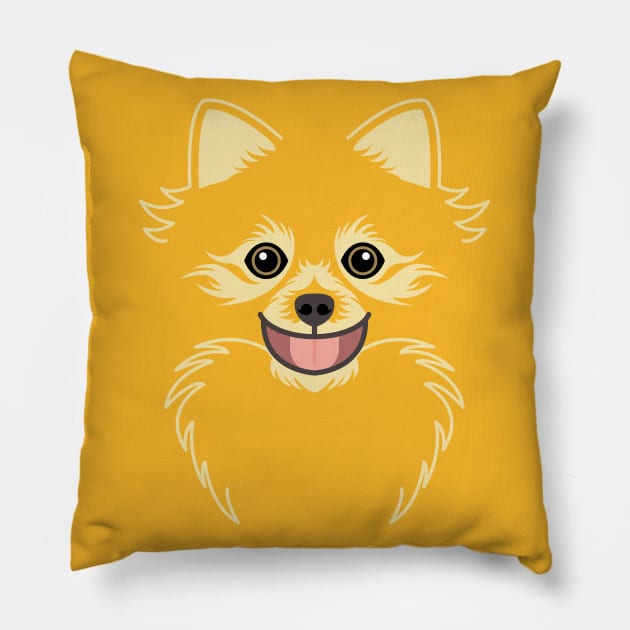 Pomeranian dog face Pillow by ShirtBricks