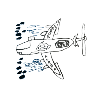 Fighter airplane,  KF-16,  looks like child's drawing T-Shirt