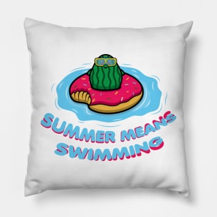 Summer means swimming, watermelon swimmer Pillow