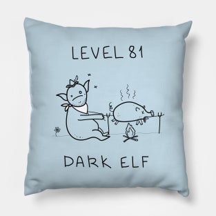 Level 81 Dark Elf - white ($ for SilverCord-VR) Pillow