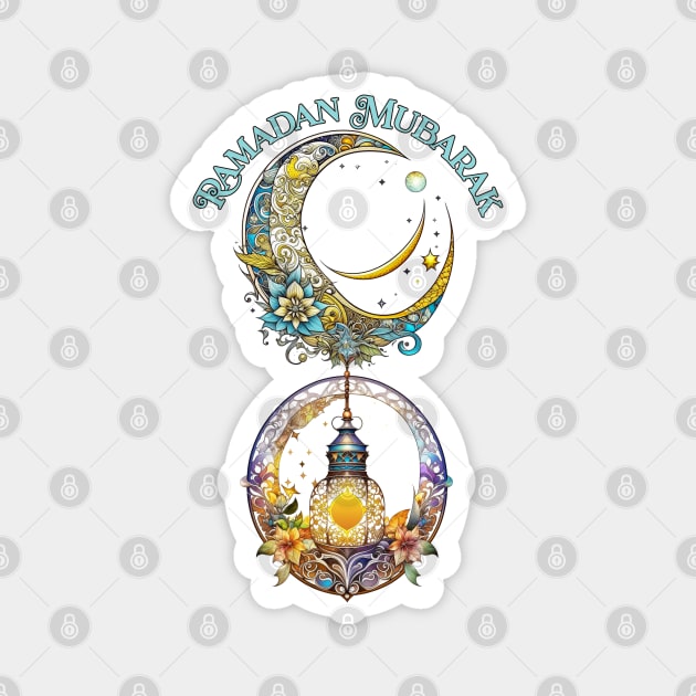 Art Nouveau Ramadan Moon and Lantern Magnet by HolidayBug