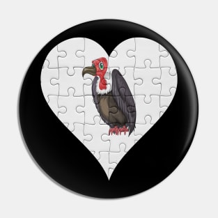 Jigsaw  Vulture Heart Design - Birds Vulture Pin
