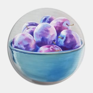 Blue Plums still life painting Pin