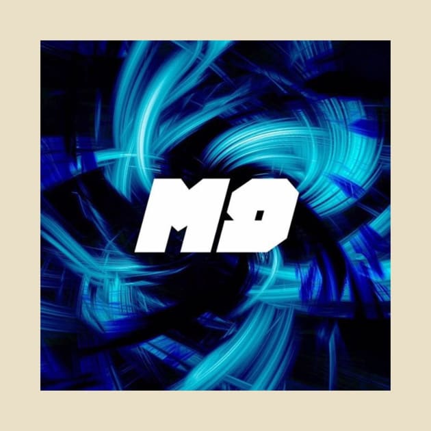 M9 Block Logo with Blue Swirl Background by Fear.M9