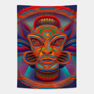 New World Gods (33) - Mesoamerican Inspired Psychedelic Art Tapestry