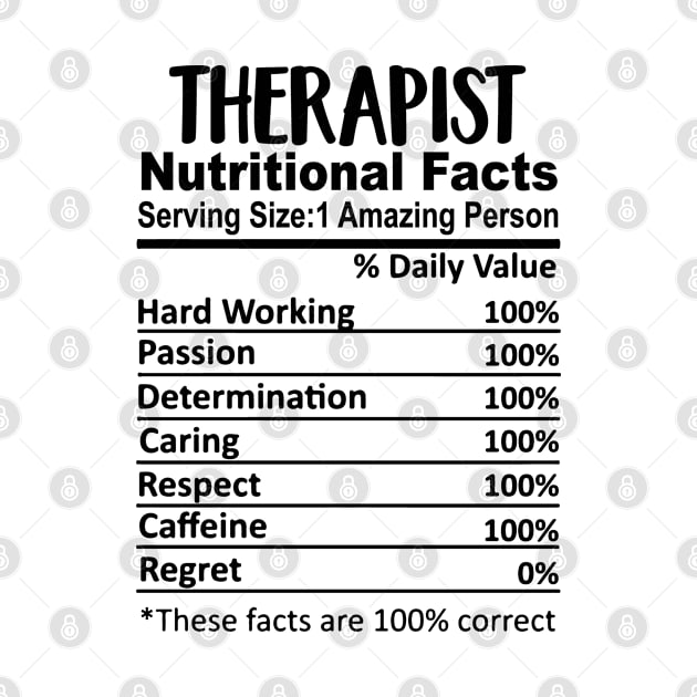 Therapist Nutrition Facts Funny by HeroGifts