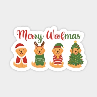 Merry Woofmas – Golden Retrievers Magnet