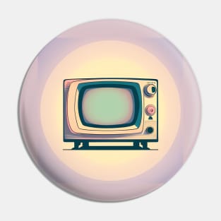 Aesthetic Pastel Color 90s Style Vintage TV Drawing Pin