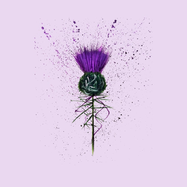 Scottish Thistle contemporary style by Amazingraceart