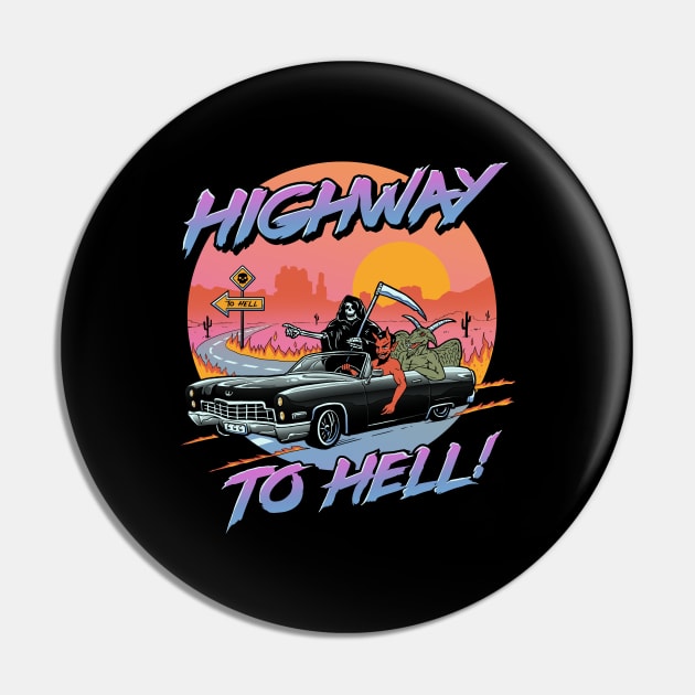 Highway to Hell Pin by Vincent Trinidad Art