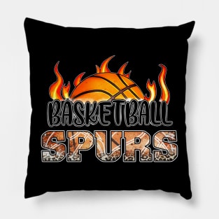 Classic Basketball Design Spurs Personalized Proud Name Pillow