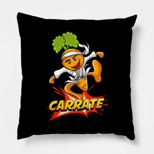 Cute & Funny Carrate Karate Training Carrot Pun Pillow