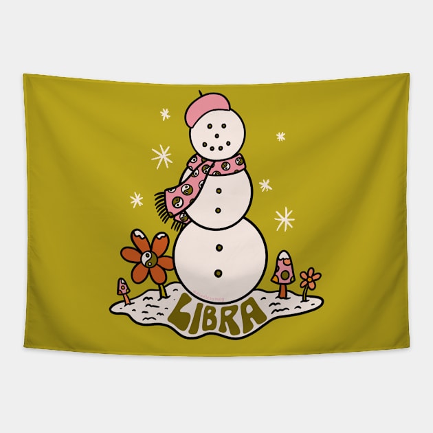 Libra Snowman Tapestry by Doodle by Meg