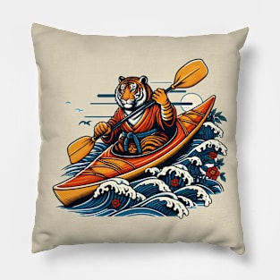 kayaking Bengal tiger Pillow