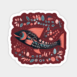 A Cute Salmon Scandinavian Art Style Magnet