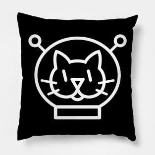 Space Cat Icon (white) Pillow