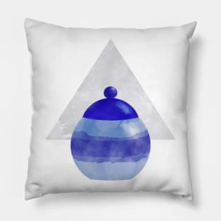 Blue Jar Art Pillow