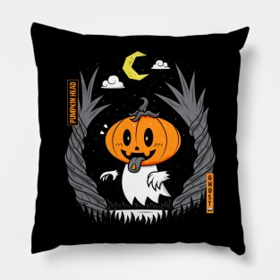 Pumpkin Head Ghost Pillow