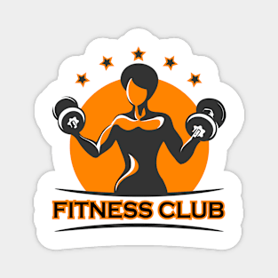 Fitness Emblem with Athletic Girl Magnet