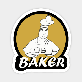 Baker bakery chef hand drawn Magnet