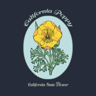 California Golden Poppy retro - vintage design T-Shirt