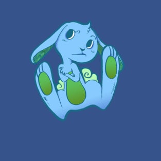 Fussy Bunny in Blue on Blue T-Shirt