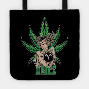 Aries Weed Shirt, Zodiac Cannabis, Aries Marijuana Shirt, Aries Gift, Aries Zodiac tee, Aries tee, zodiac birthday gift Tote