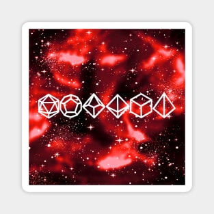 DnD Polyhedral Dice Galaxy - Crimson Chaos Magnet