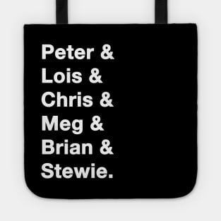 Family Guy Names white Tote