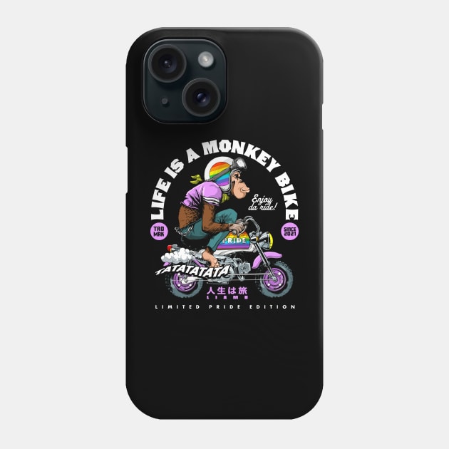 Pride Monkey Bike Edition Phone Case by Black Tee Inc