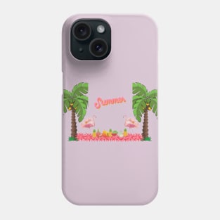 flamingo and pineapple Phone Case