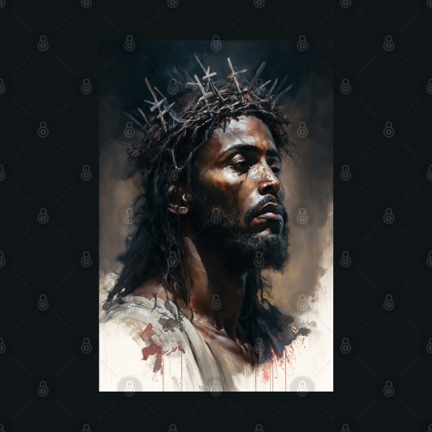 Black Christ African American Jesus Art by AI Art Originals