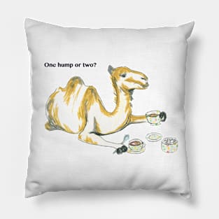 Camel drinking a cup of tea Pillow