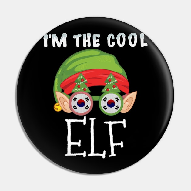 Christmas  I'm The Cool South Korean Elf - Gift for South Korean From South Korea Pin by Country Flags