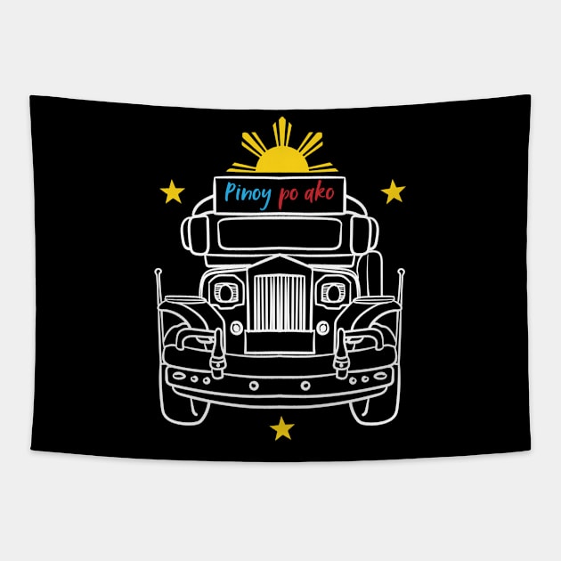 Pinoy Po Ako Jeepney Design Gift Idea Tapestry by c1337s