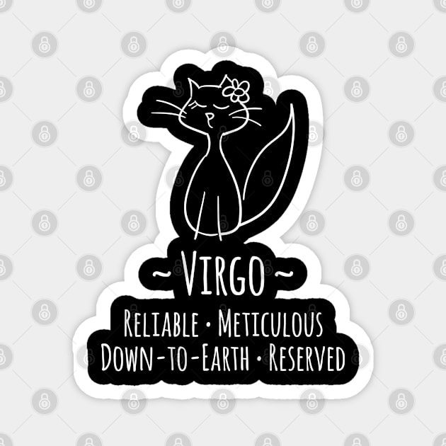 Virgo Zodiac Sign Magnet by HappyCatPrints