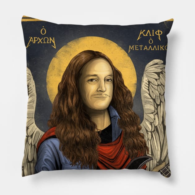 Heavy Metal Saint Pillow by Hellustrations