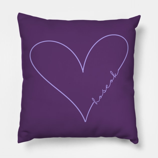 purple hoseok heart - j-hope of BTS Pillow by e s p y