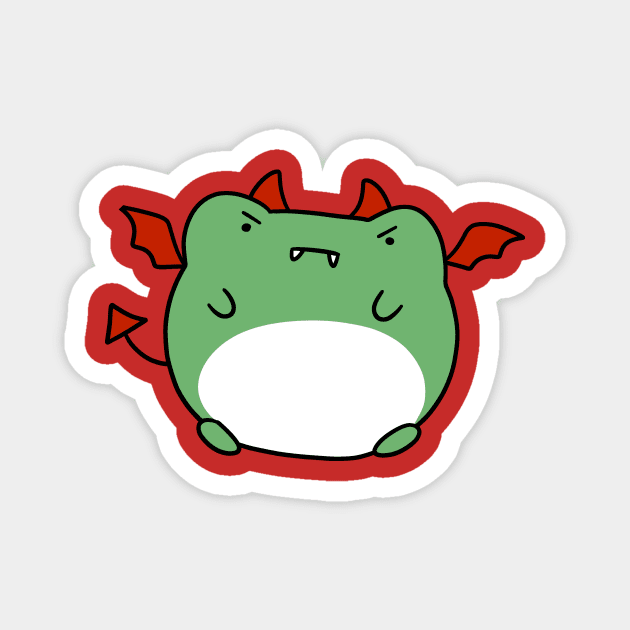 Red Devil Frog Magnet by saradaboru