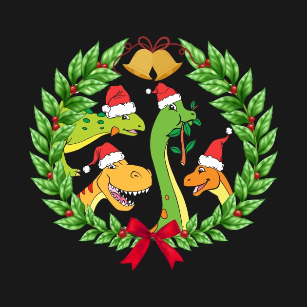 Cute Dinosaur Christmas Santa Hats by samshirts