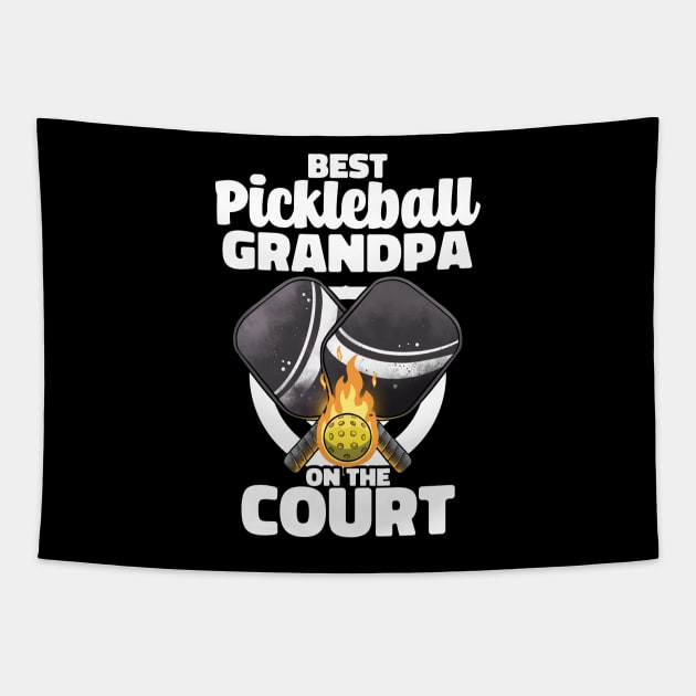 Best Pickleball Grandpa Paddle Pickleballer Lucky Pickleball Tapestry by MerchBeastStudio