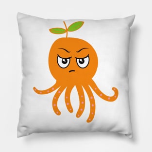 Angry Orange Octopus Pillow