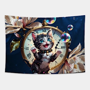 Happy New Year wish you the cute kitten. Tapestry